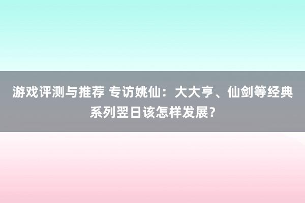 游戏评测与推荐 专访姚仙：大大亨、仙剑等经典系列翌日该怎样发展？