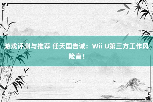 游戏评测与推荐 任天国告诫：Wii U第三方工作风险高！