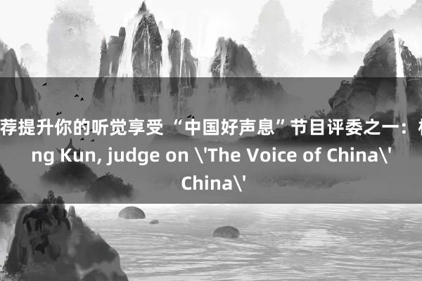 音乐推荐提升你的听觉享受 “中国好声息”节目评委之一：杨坤Yang Kun, judge on 'The Voice of China'